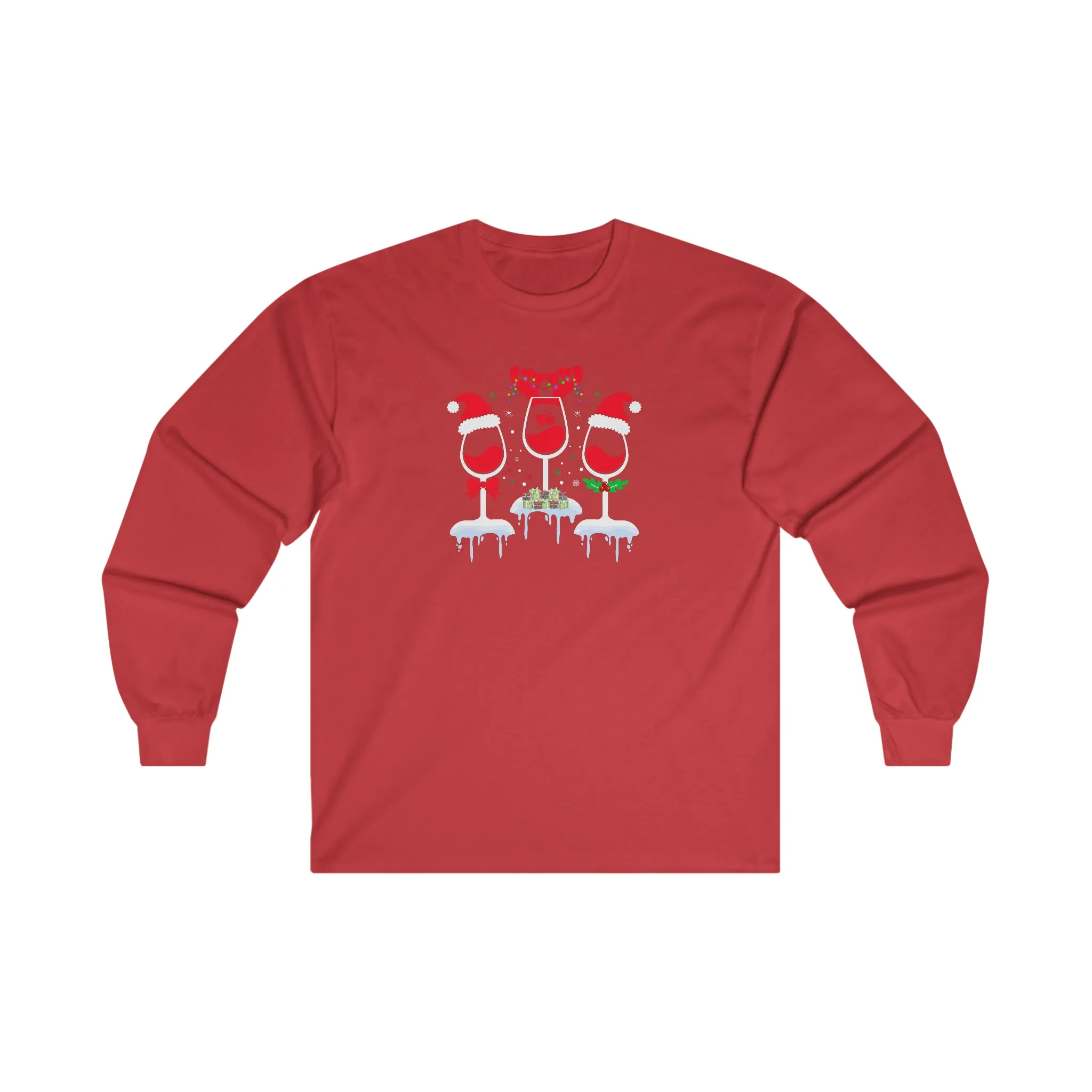 Christmas Wine Long Sleeve Tee