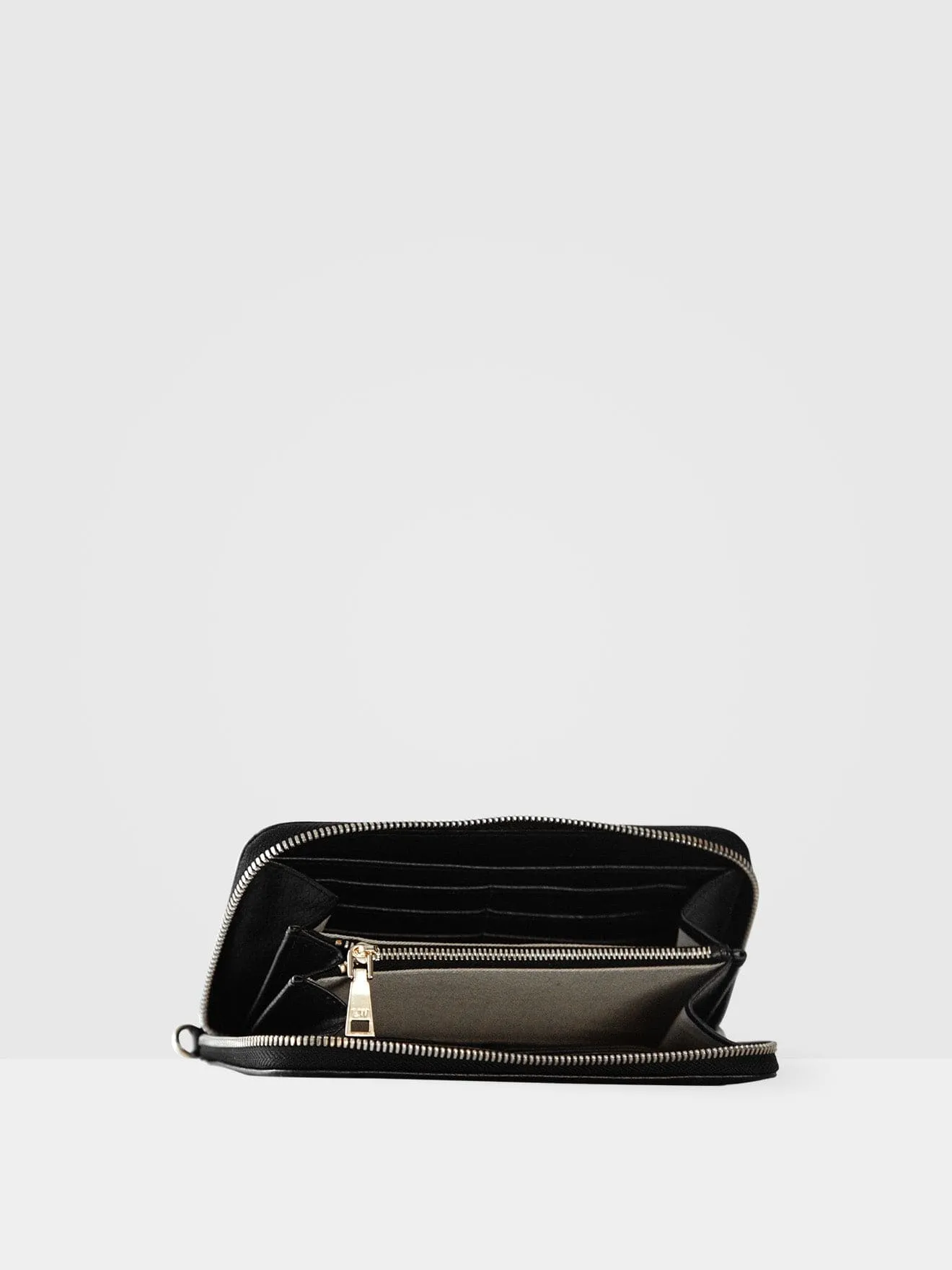 Clementine MIRUM Leather Vegan Clutch Wallet | Black & Gold