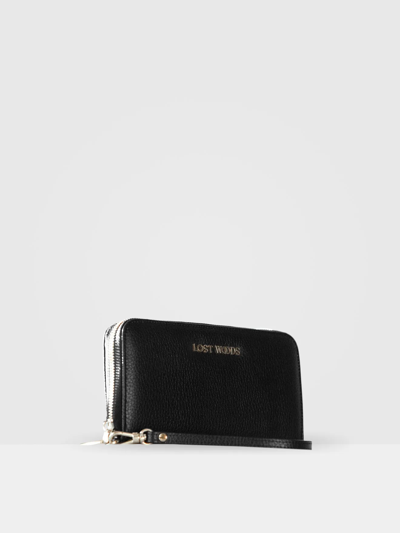 Clementine MIRUM Leather Vegan Clutch Wallet | Black & Gold