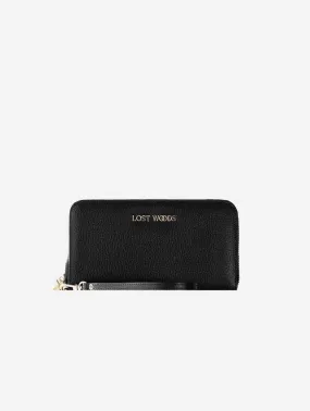 Clementine MIRUM Leather Vegan Clutch Wallet | Black & Gold