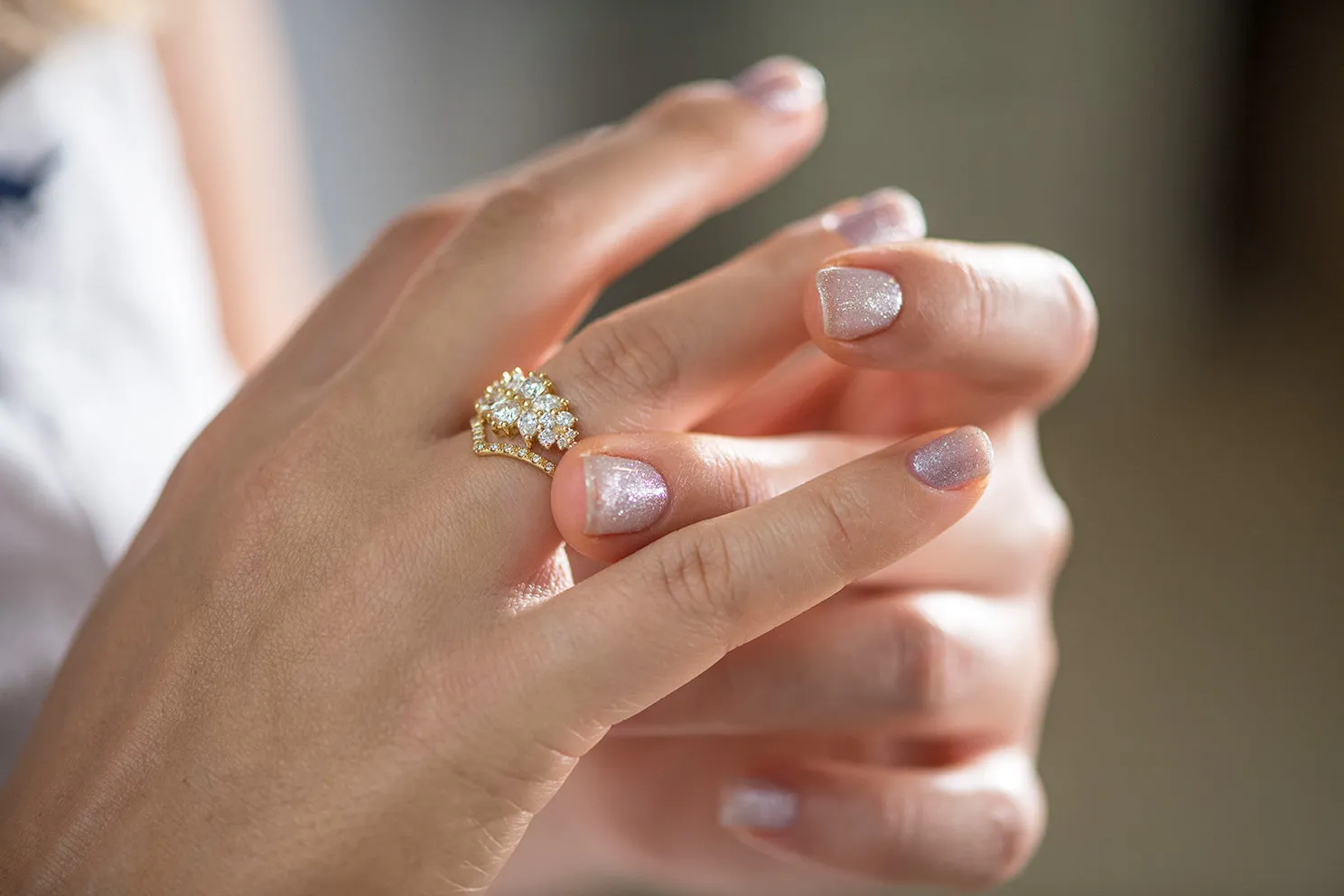 Cluster Engagement Ring with Round Diamonds - Flora