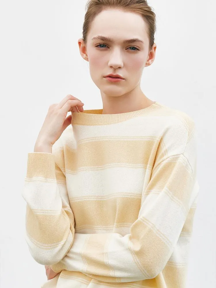 Color Block Striped Woolen Women Sweater