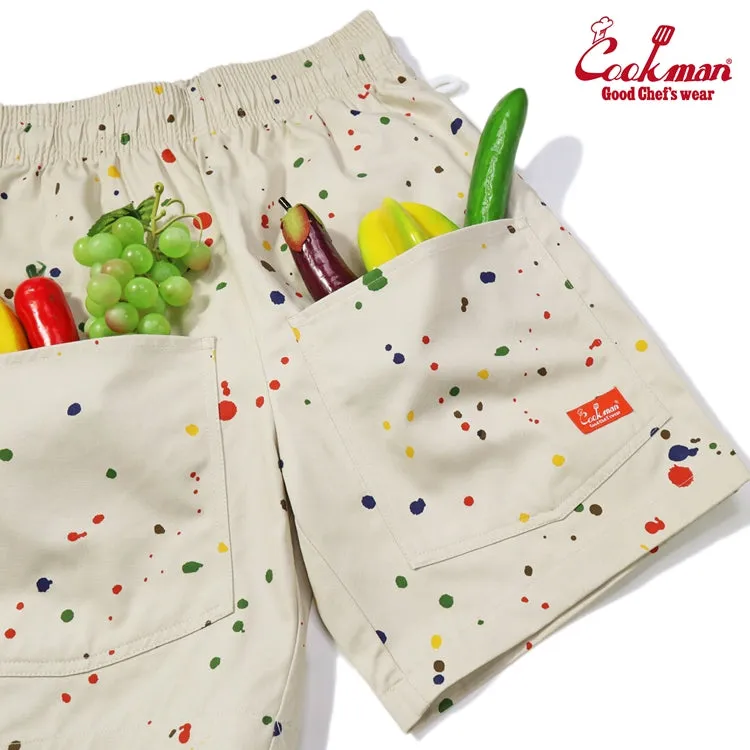 Cookman Chef Short Pants Front Pocket - Sauce Splash : Beige