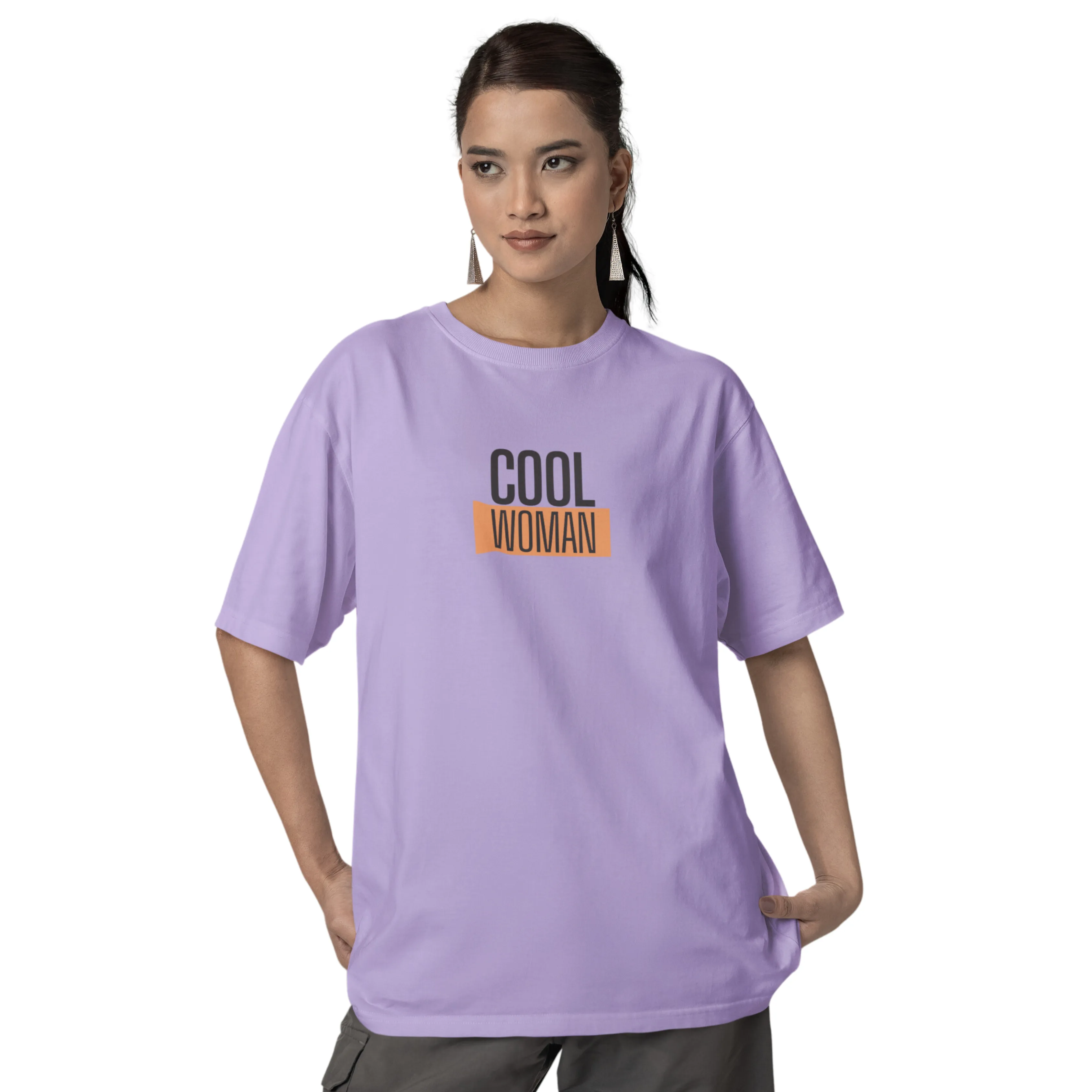 Cool Woman Back Printed Oversized Tee