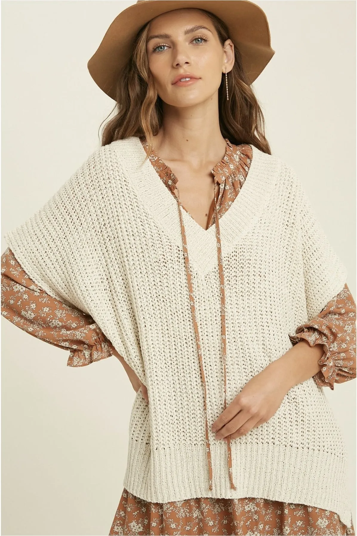 Cream Knit Oversized Sweater