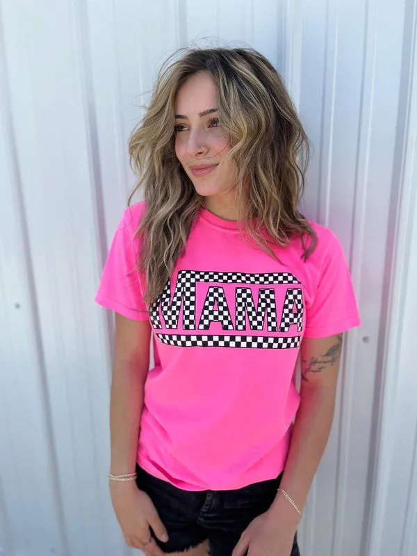 Curvy Checkered Mama Tee