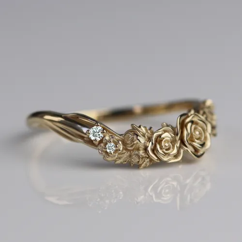 Custom Gold Rose Band  1019.00