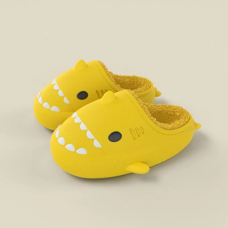 Cute Waterproof Warm Kids Shark Home Slippers