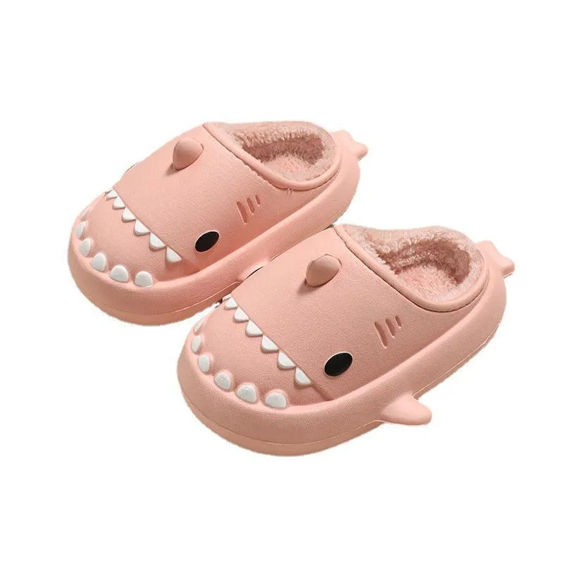 Cute Waterproof Warm Kids Shark Home Slippers