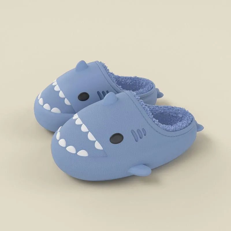 Cute Waterproof Warm Kids Shark Home Slippers