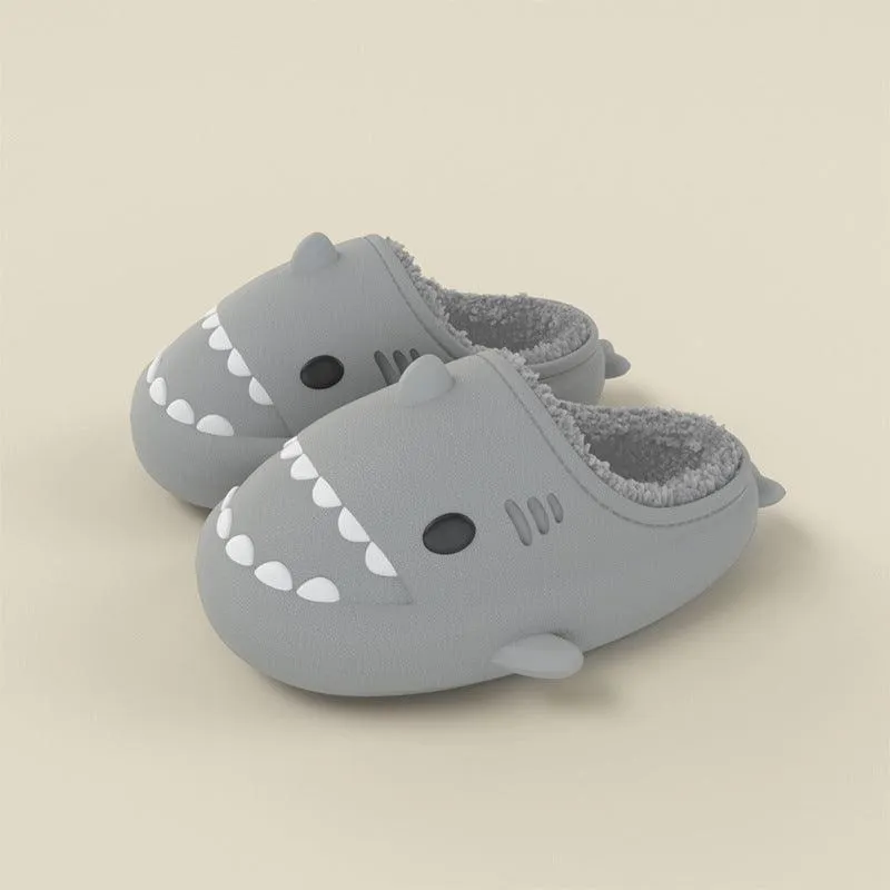 Cute Waterproof Warm Kids Shark Home Slippers