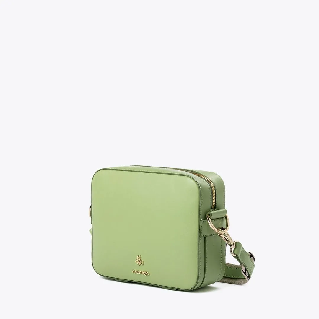 Dalila Apple Leather Vegan Crossbody Bag | Matcha