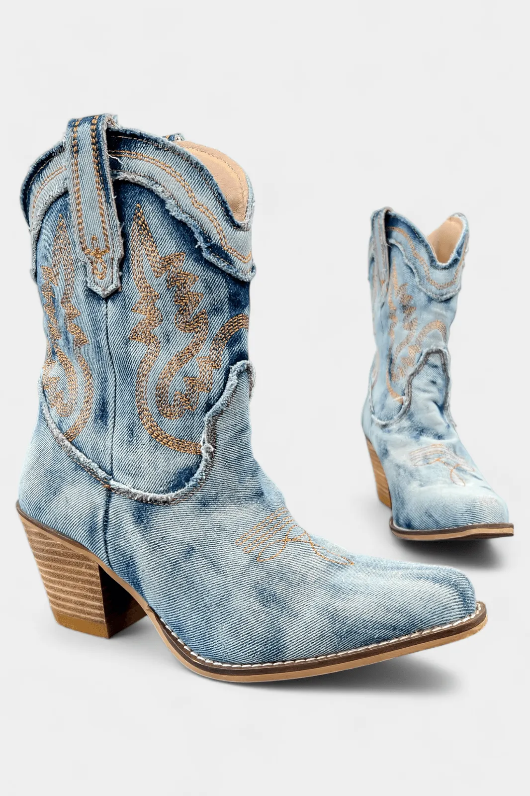 Denim Short Cowboy Boots