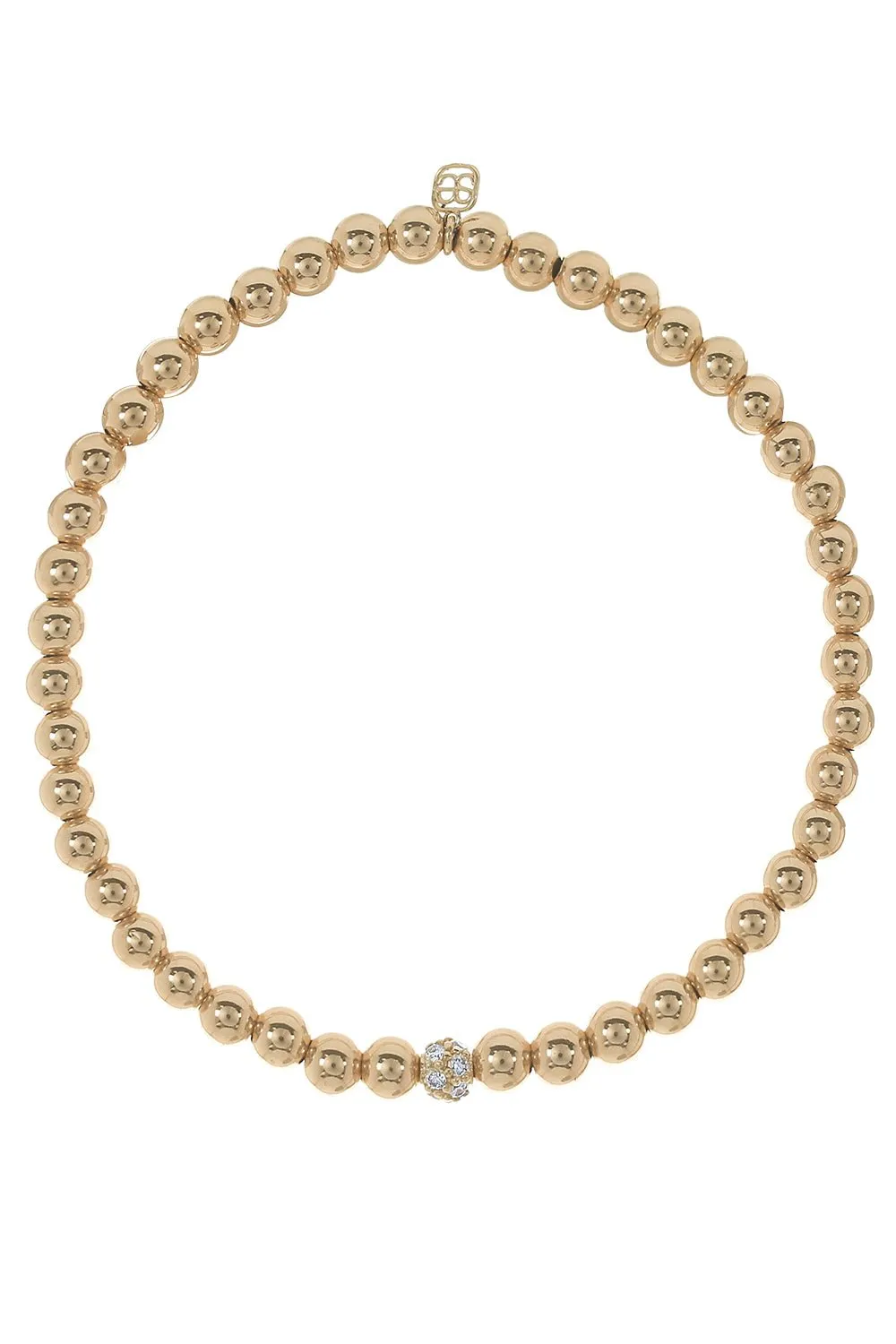 Diamond Ball Round Bead Bracelet