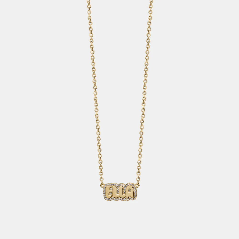 Diamond Bubble Letter Necklace