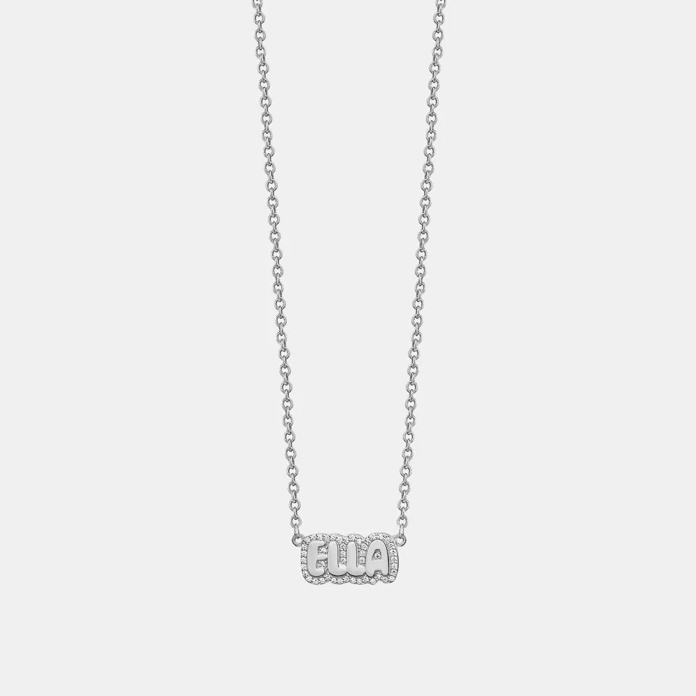 Diamond Bubble Letter Necklace