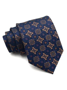 Diamond Medallion Tie - Navy Blue