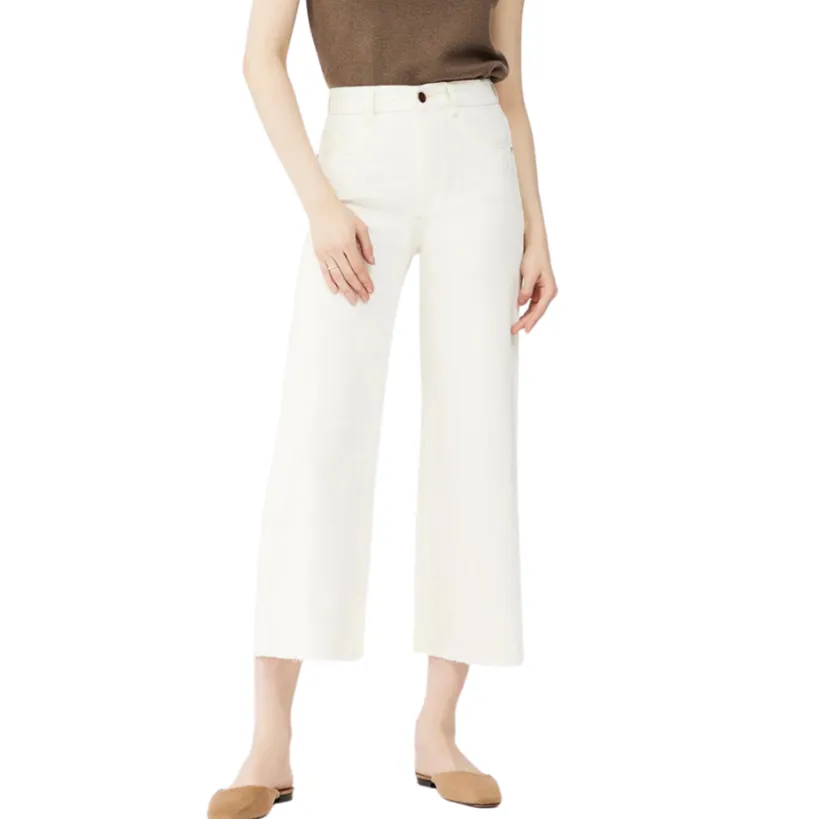 DL1961 - Hepburn Wide Leg High Rise Vintage - Eggshell