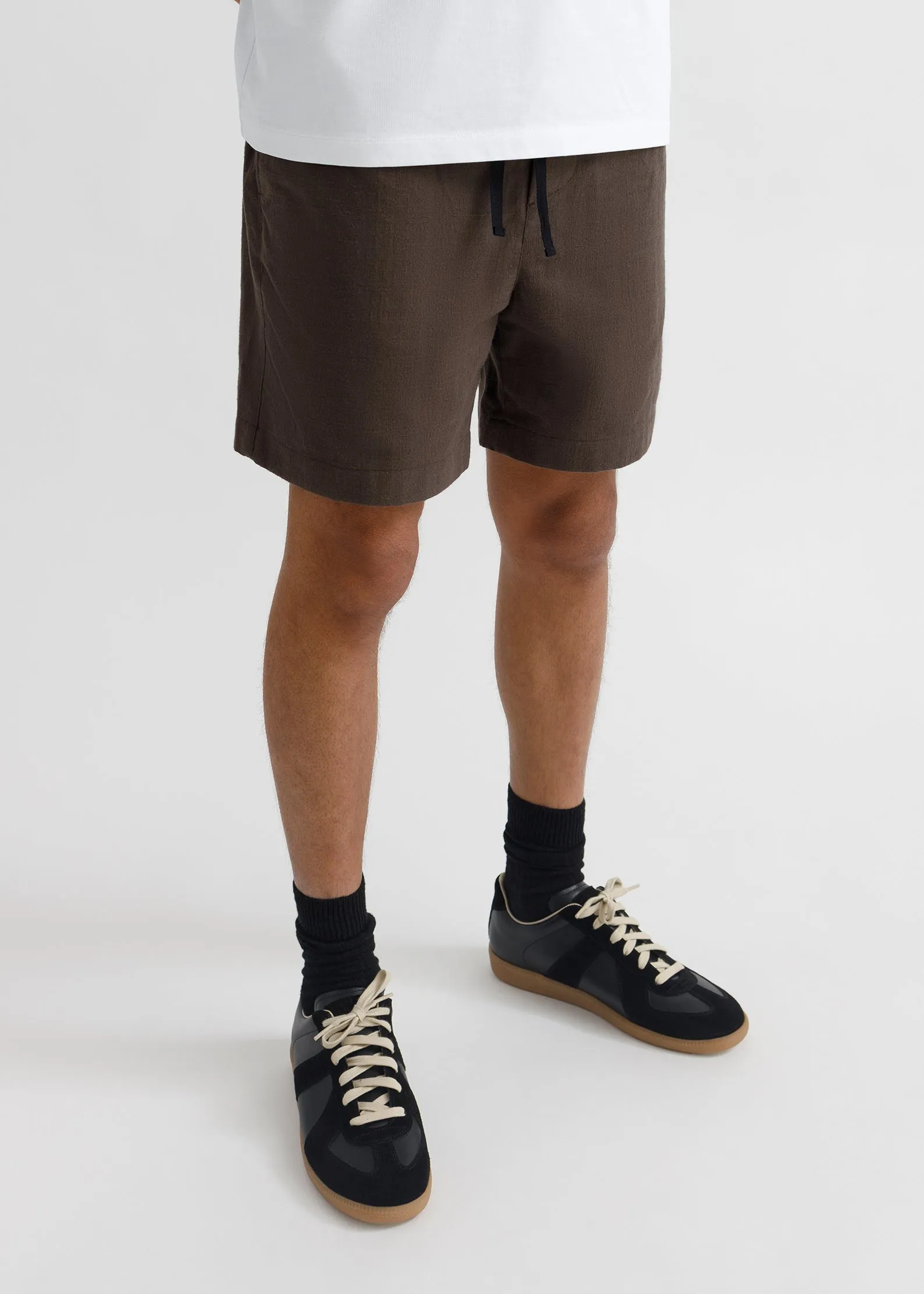 Drawstring Shorts - Brown