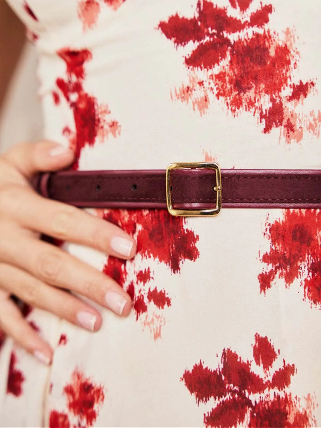 Elegy Vegan Apple Leather Belt | Bordeaux