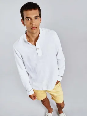 Elijah Men's Linen Top | Off White