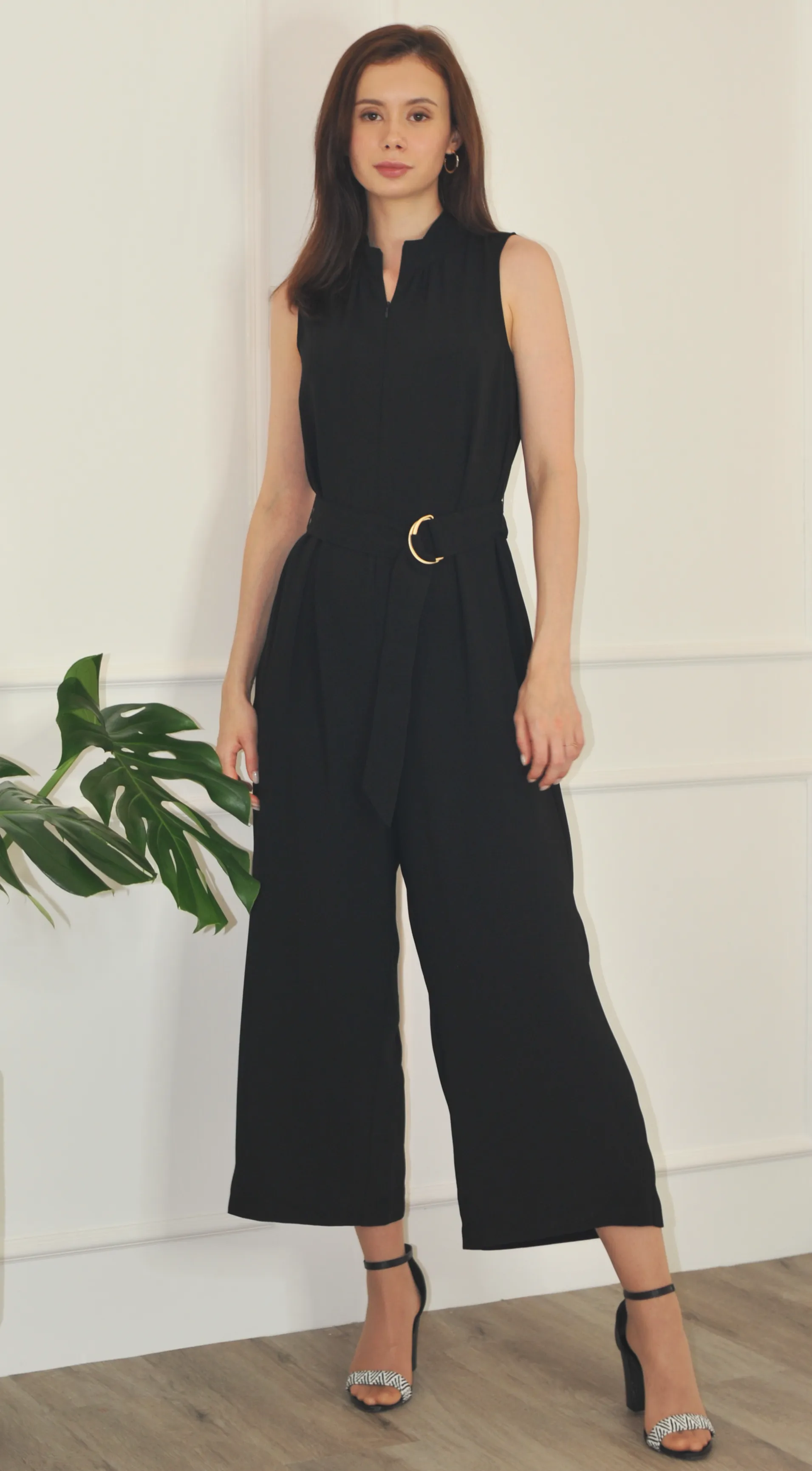 Ella High-Neck Belted Jumpsuit