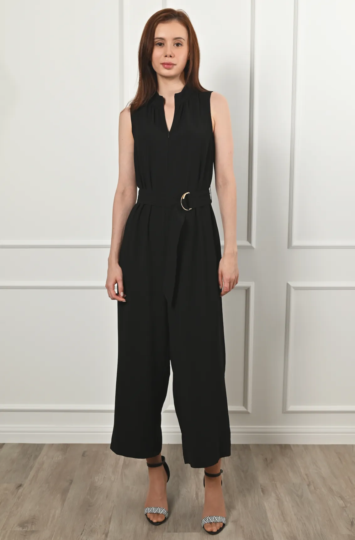 Ella High-Neck Belted Jumpsuit