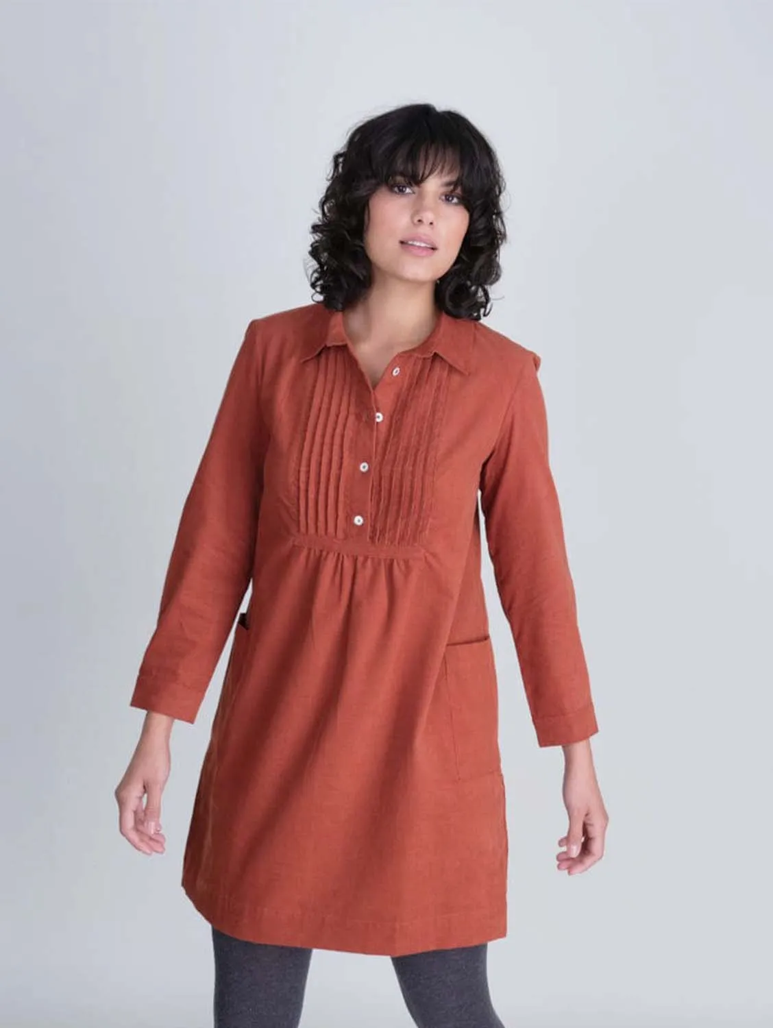 Ellen Cotton Corduroy Day Dress | Ginger