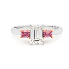 Emerald cut diamond ring