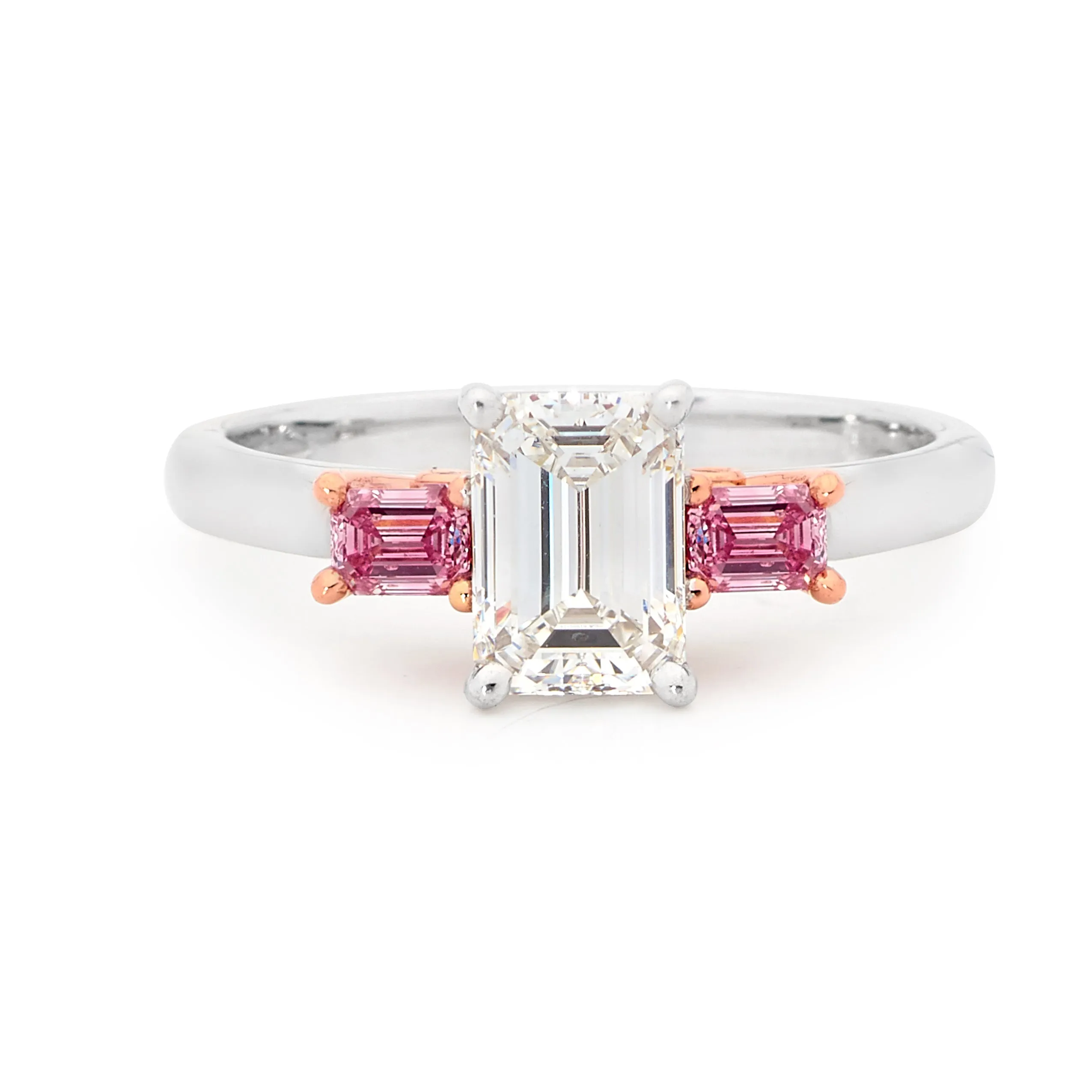 Emerald cut diamond ring