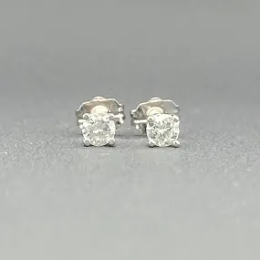 Estate 14K W Gold 0.28cttw H/SI2-I1 Diamond Stud Earrings