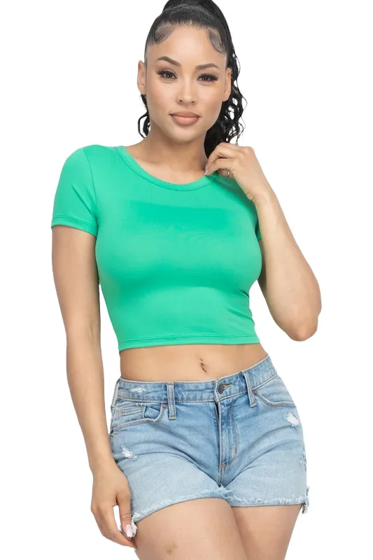 Ether Green Ash Crop Top