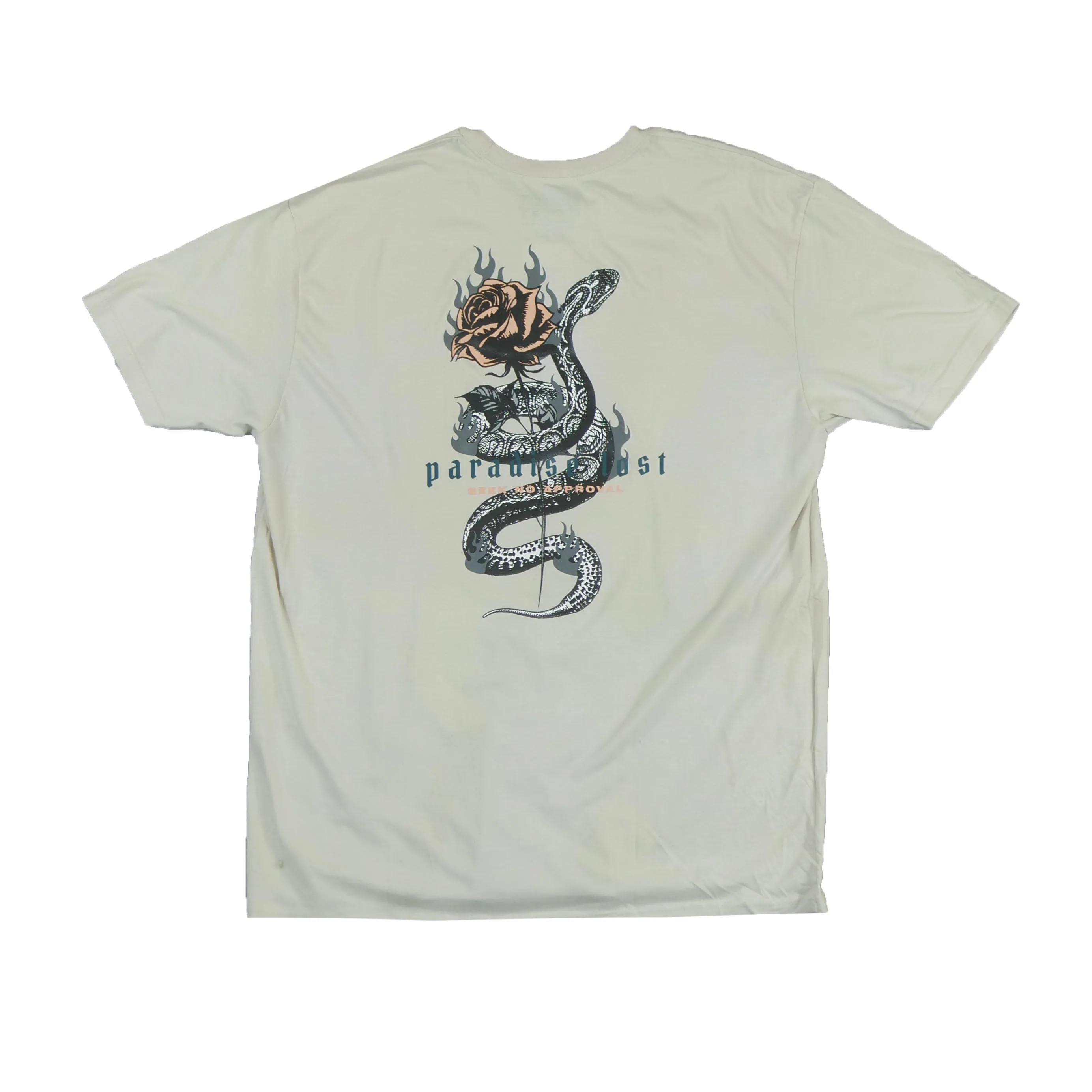 Fire Rose Snake Tee Cream