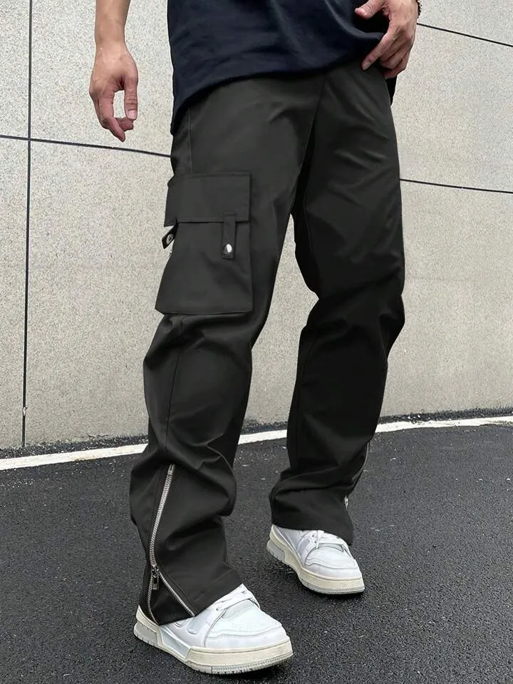 Flap Pocket Side Zipper Cargo Pant