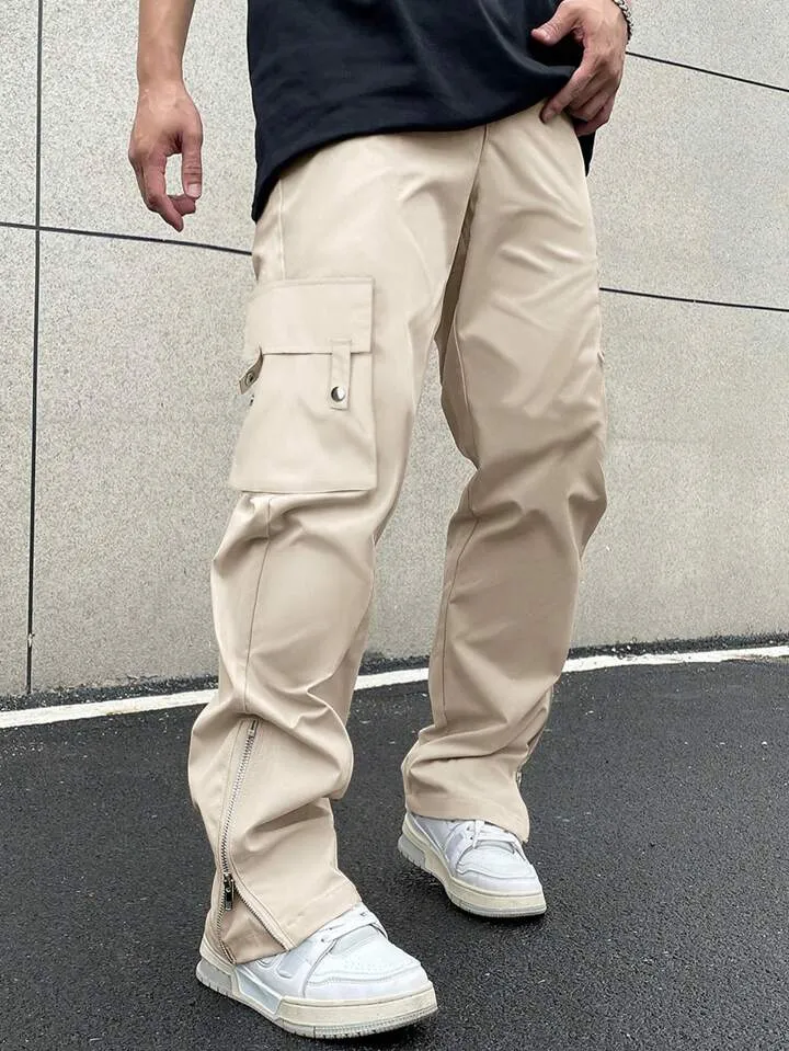 Flap Pocket Side Zipper Cargo Pant