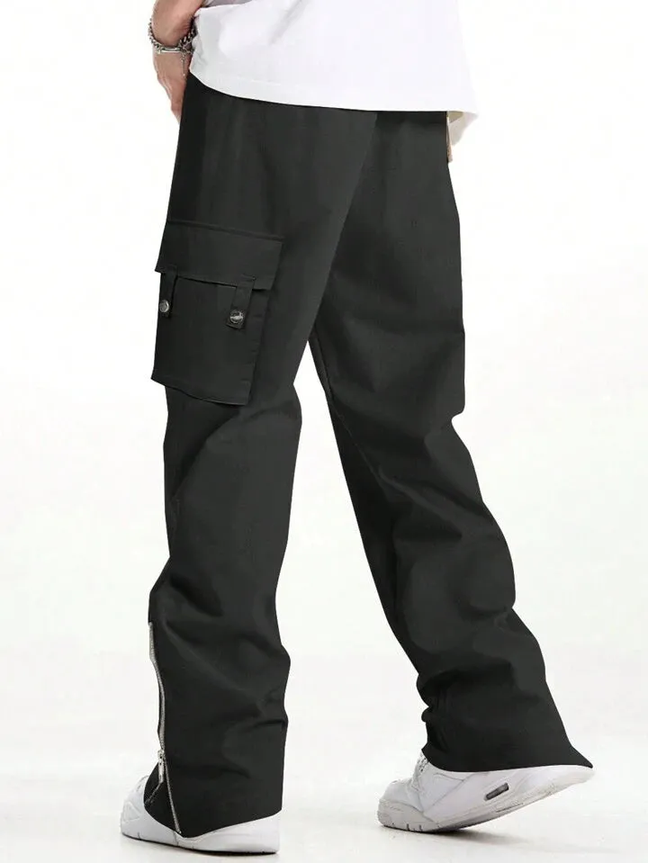 Flap Pocket Side Zipper Cargo Pant