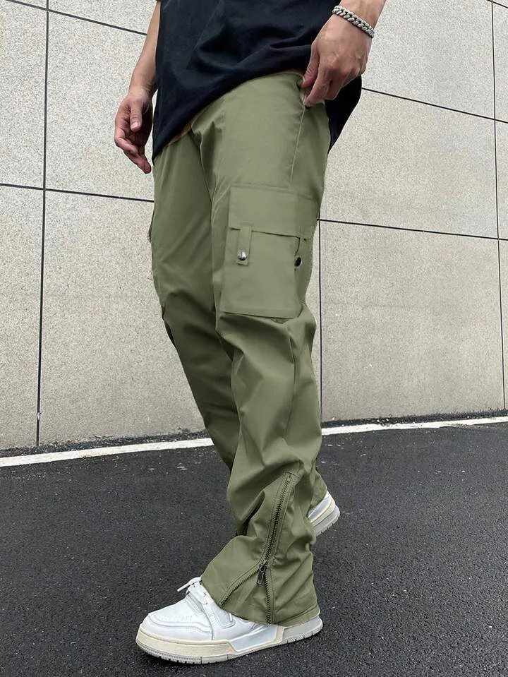 Flap Pocket Side Zipper Cargo Pant