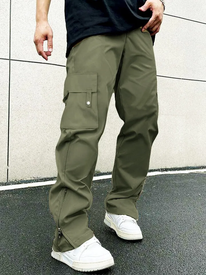 Flap Pocket Side Zipper Cargo Pant