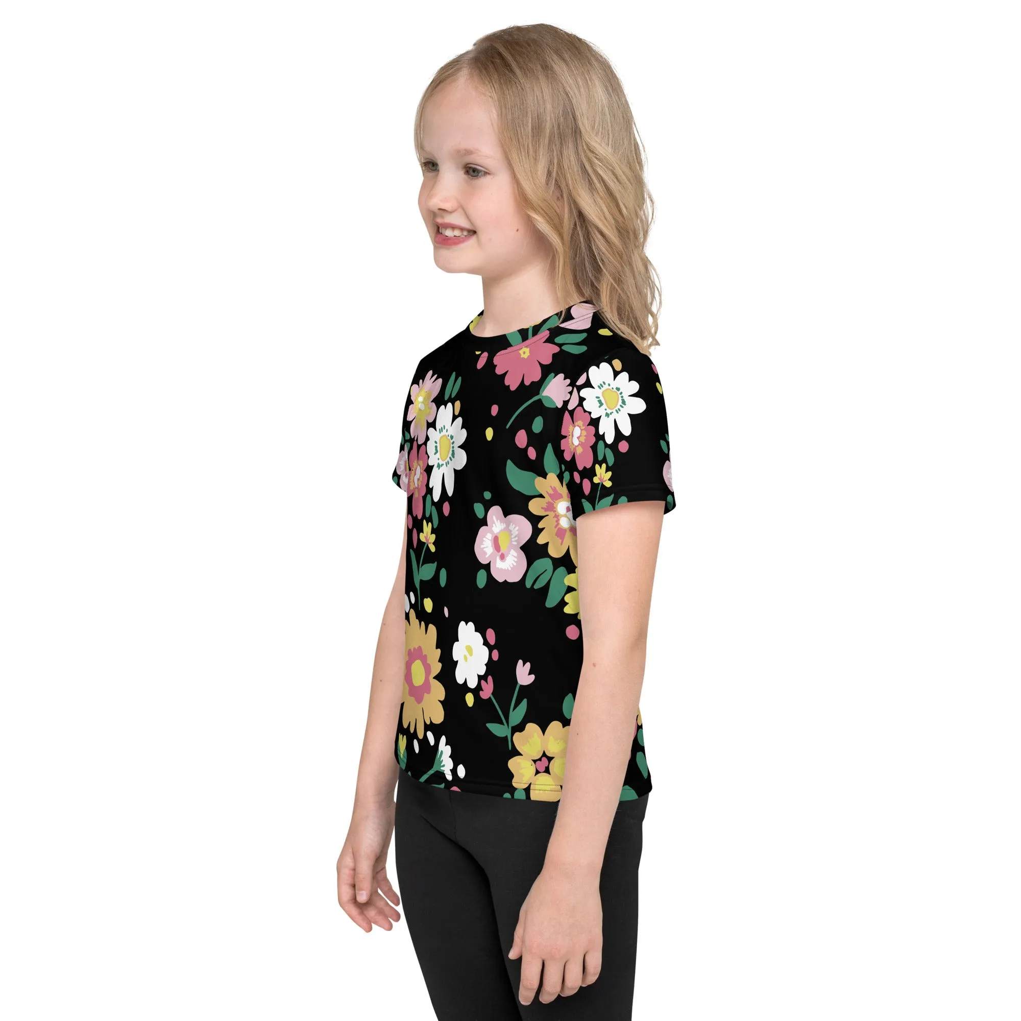 Floral petal Kids crew neck t-shirt