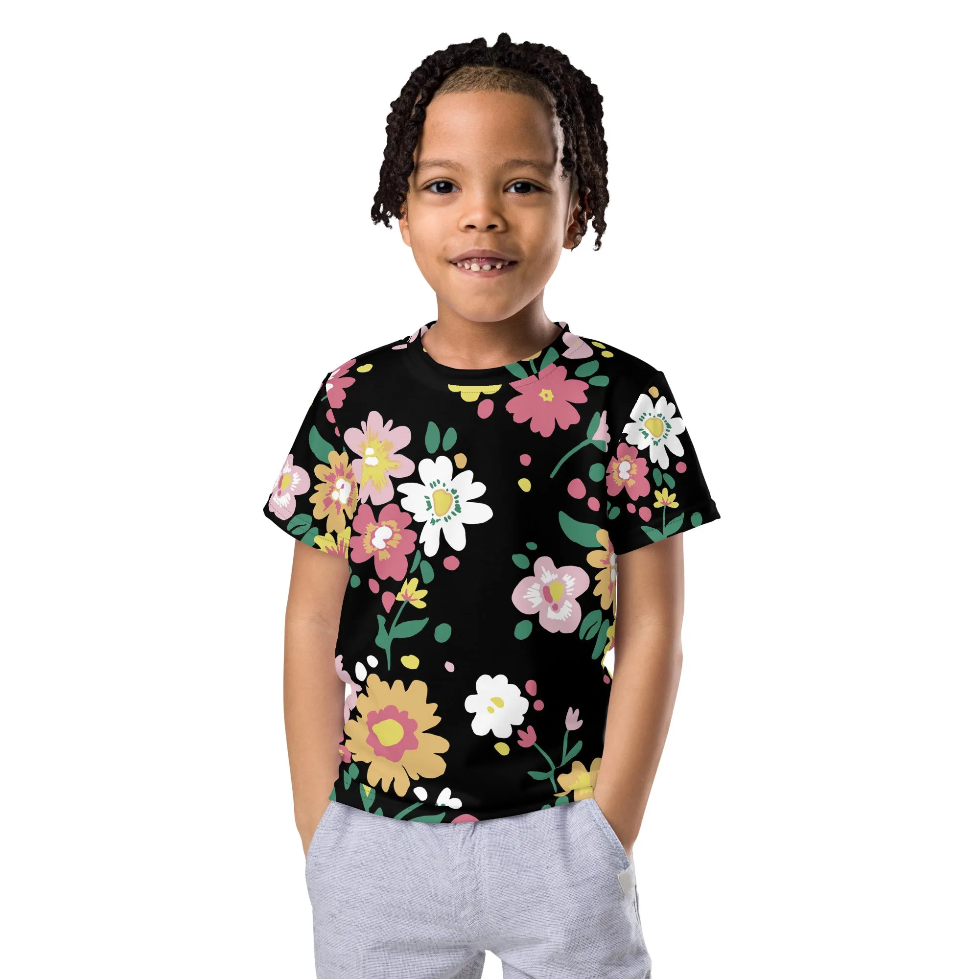 Floral petal Kids crew neck t-shirt