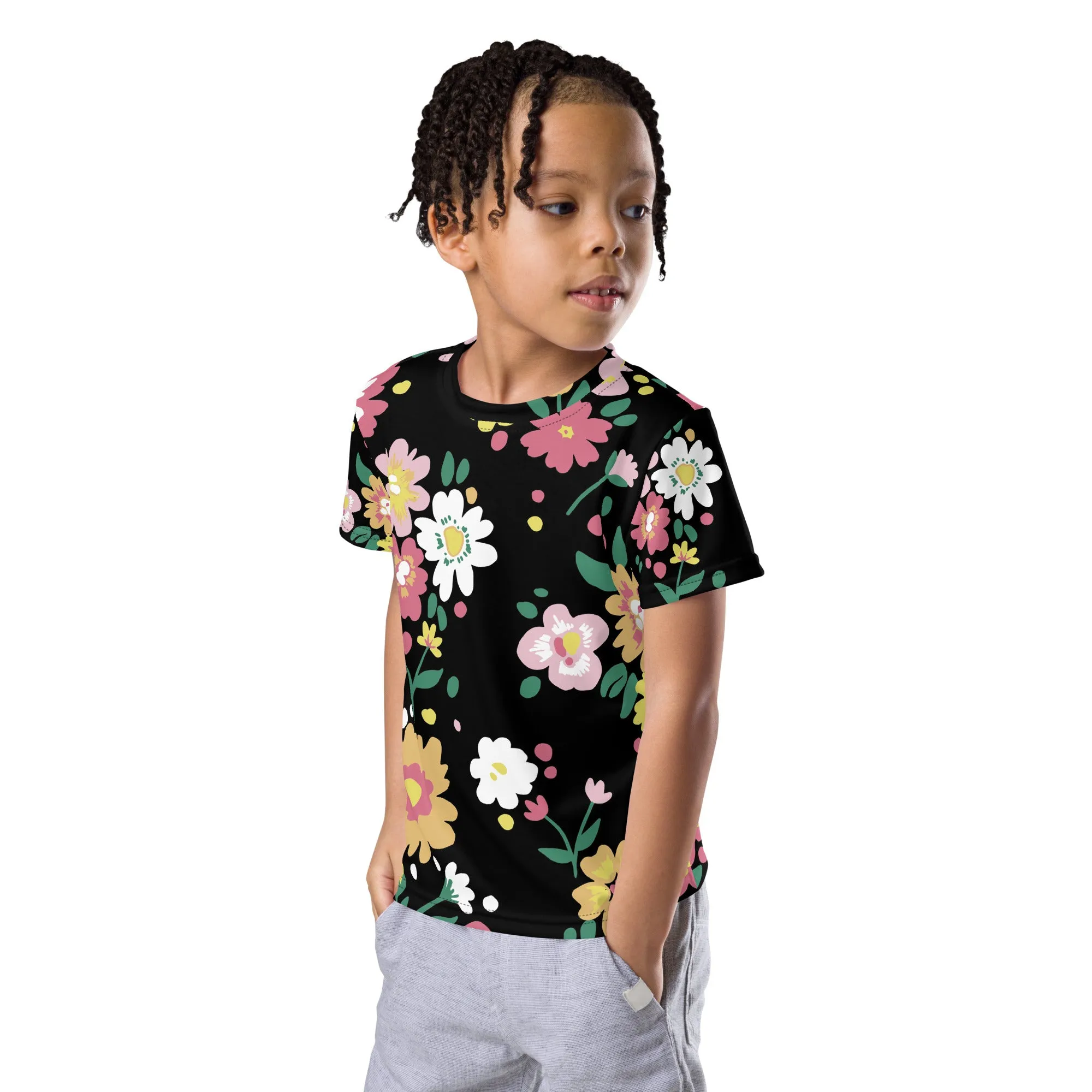 Floral petal Kids crew neck t-shirt