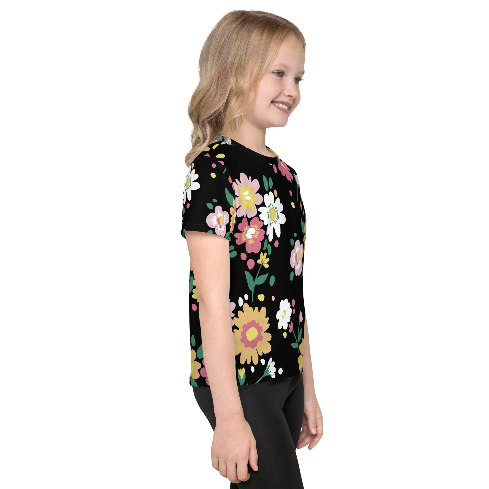 Floral petal Kids crew neck t-shirt