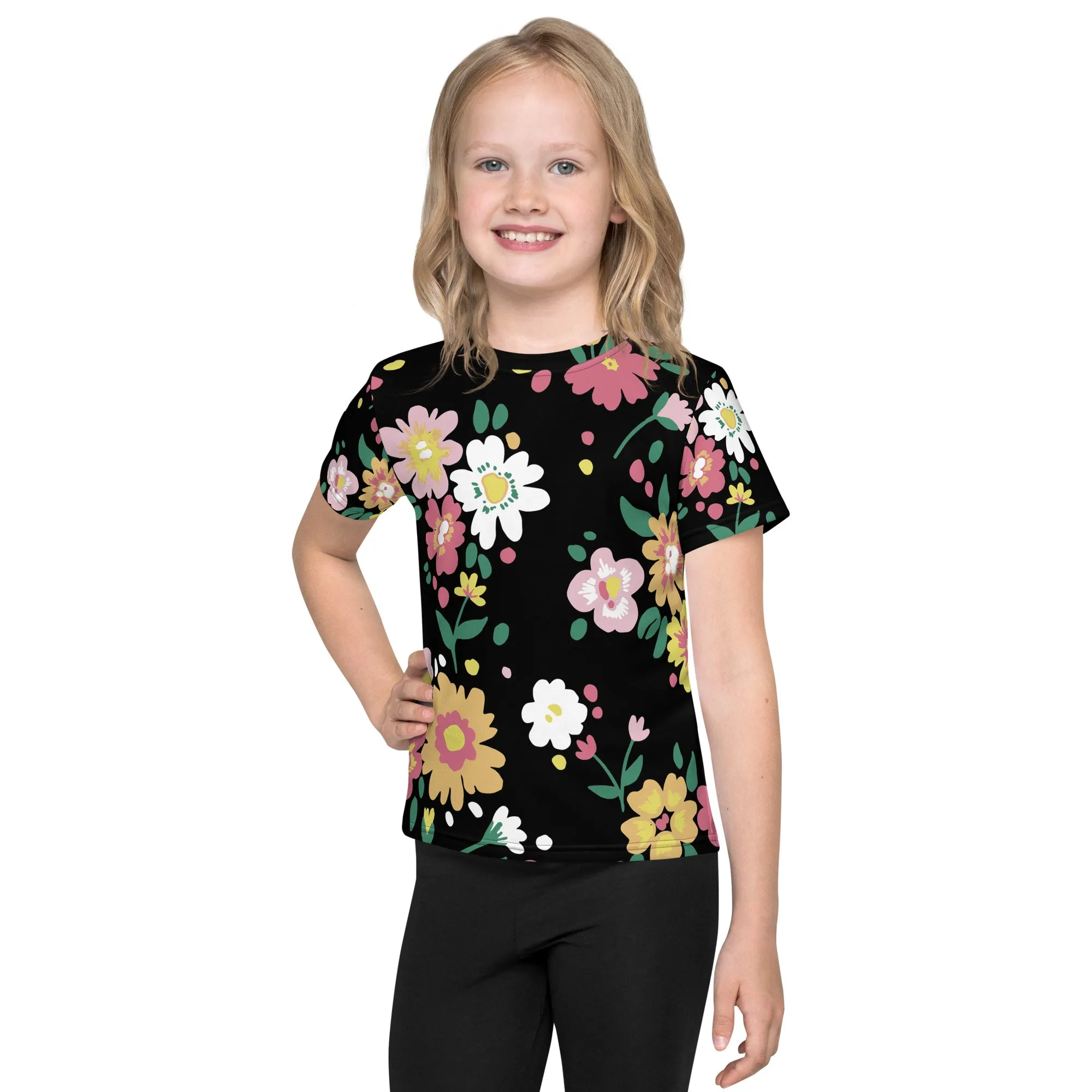 Floral petal Kids crew neck t-shirt