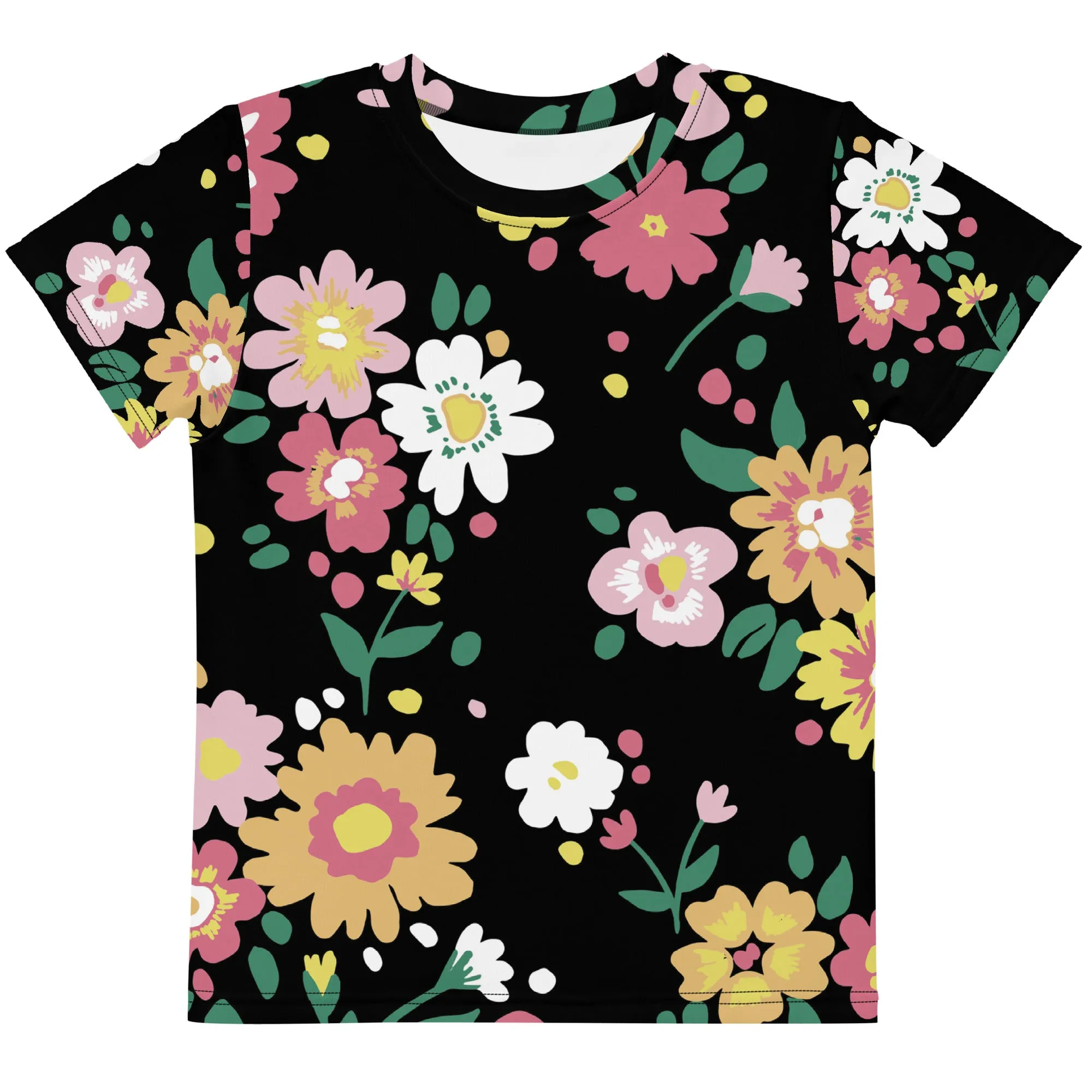 Floral petal Kids crew neck t-shirt