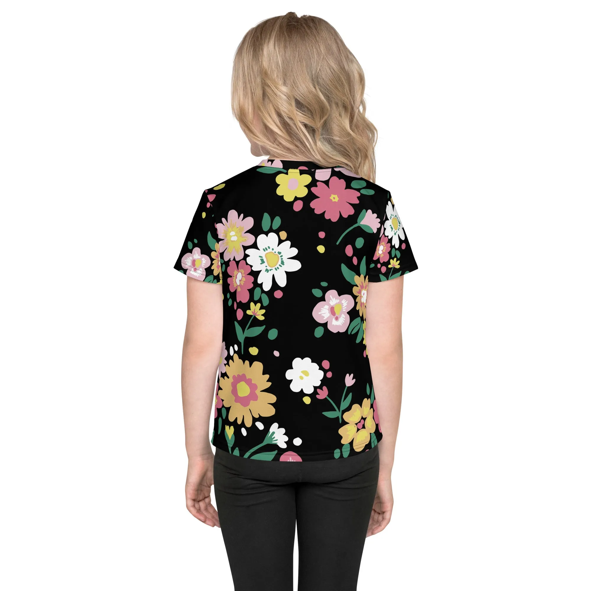 Floral petal Kids crew neck t-shirt