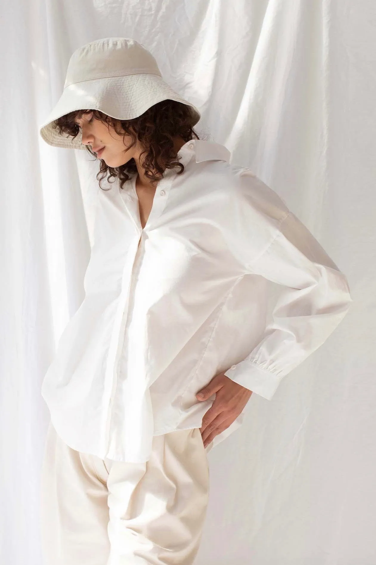 Found Organic Cotton Poplin White Oversized Shirt