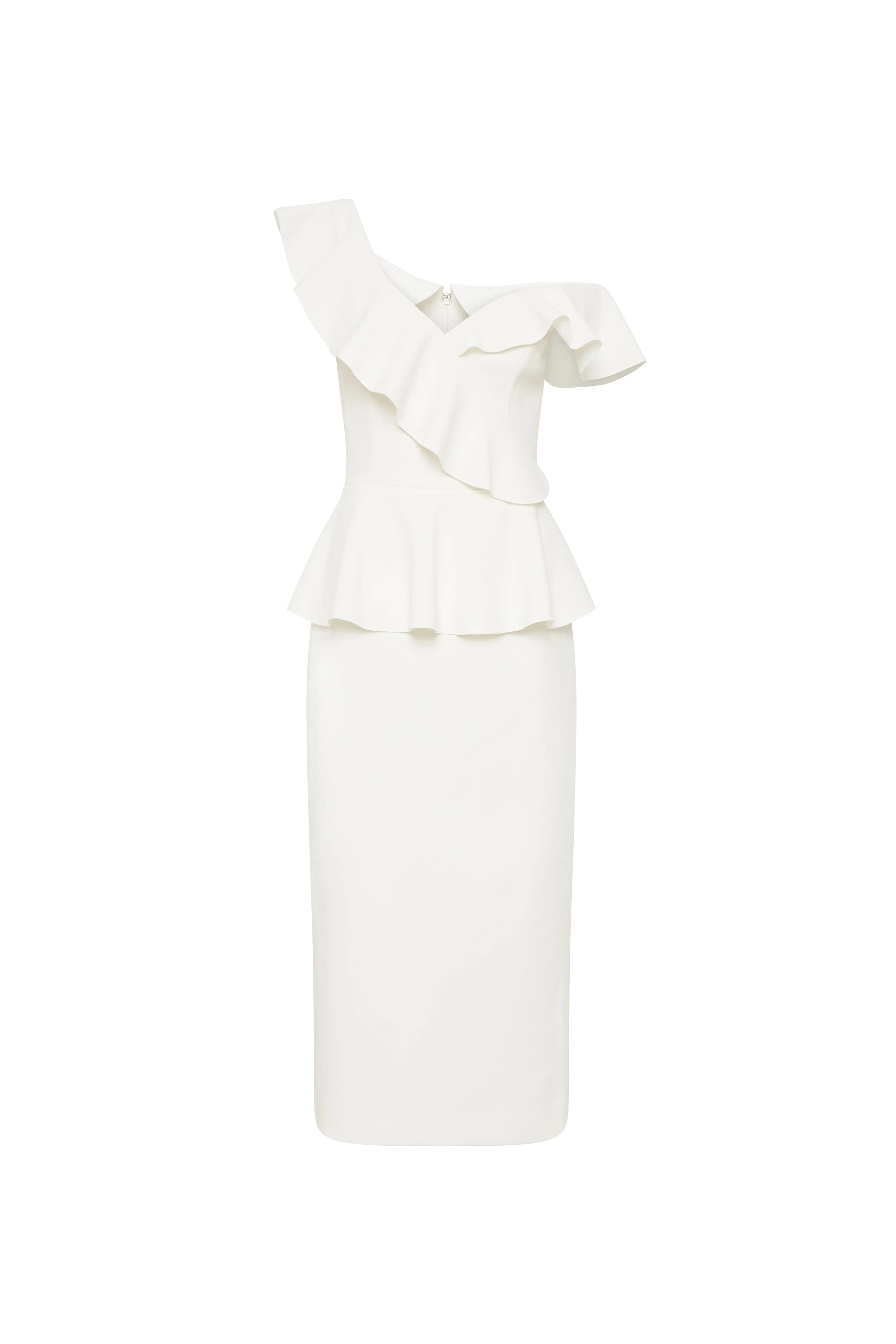 Grace Frill Midi Dress Ivory