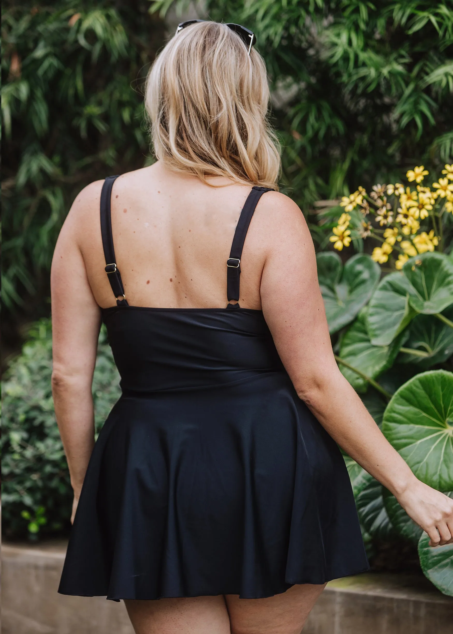 grace swim dress in ebony