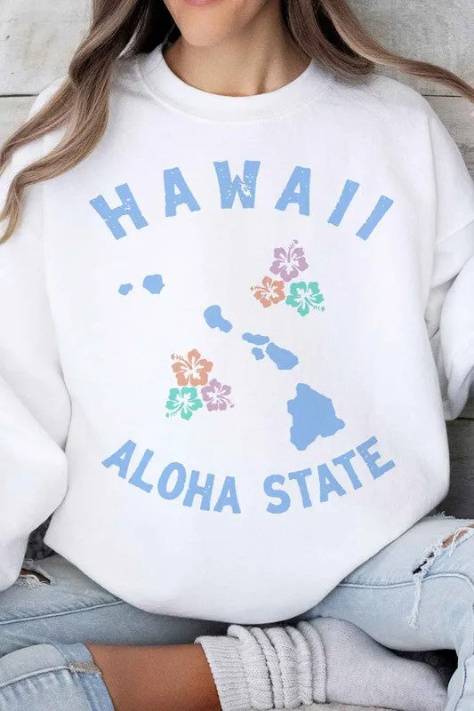 HAWAII ALOHA STATE GRAPHIC SWEATSHIRT