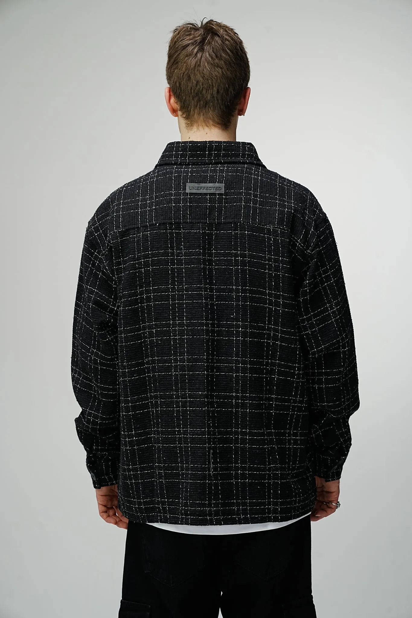 Heavy Flannel Oversized Shirt Midnight Black